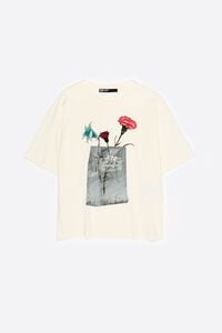 Ivory floral logo T-shirt