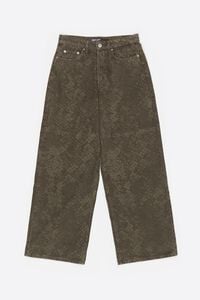WIDE LEG - Brown Snake denim jeans