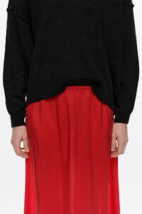 Red washed silk skirt