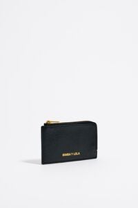 Monedero rectangular piel negro