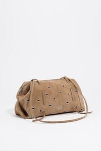 Medium beige suede studded Lolita bag