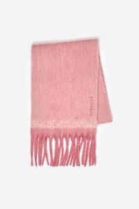 Pink striped brushed scarf