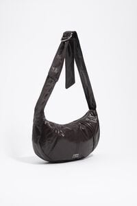 Medium shiny eggplant Moon bag