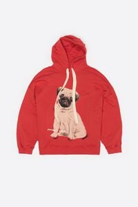 Red pug logo hoodie