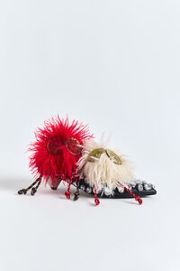 Red fur Marisa key ring