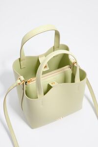 Small pale green leather Chihuahua bag