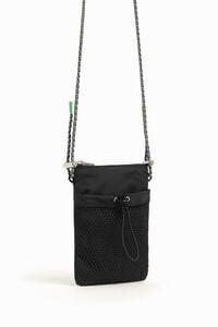 Minibolso plano nylon negro