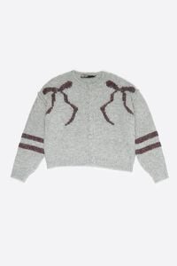 Light gray tinsel balloon cardigan