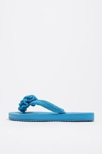 Chancla flip flop crochet flor azul