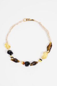 Amber resin seashell necklace