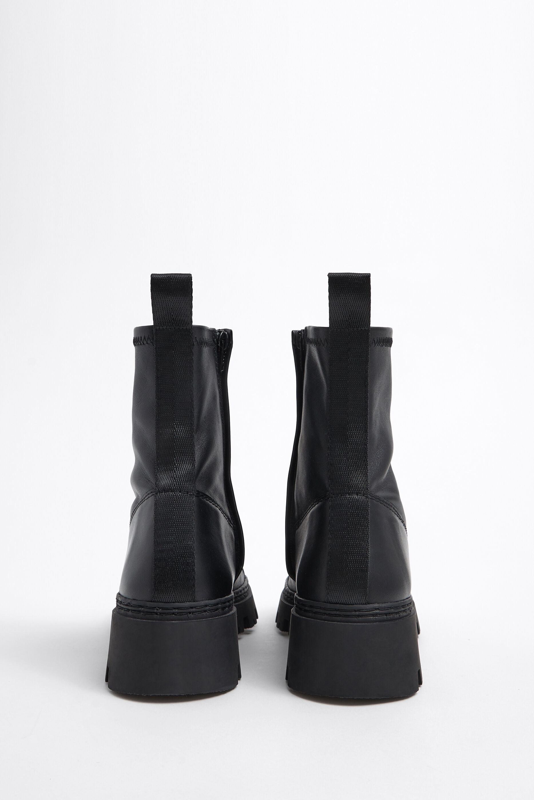 black fitted ankle boots