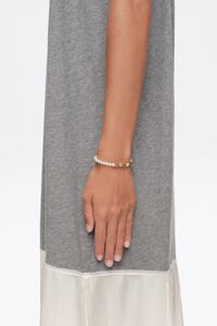 Multicolor crystals and pearls bracelet