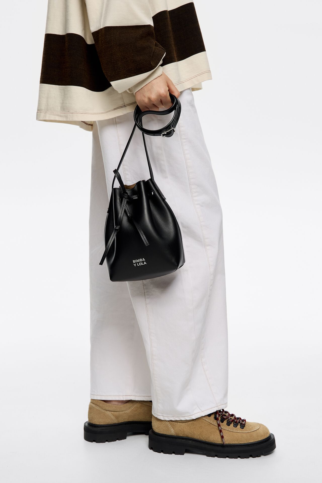 Bimba Y Lola Black Bucket Bag ?NEW ARRIVALS? B!mba Y Lola Small Black Nylon Crossbody  main image 4