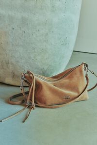 Bolso trapecio mediano piel natural