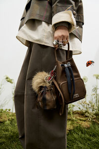 Bolso mini gabardina encerada caqui oscuro