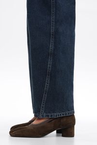 Brown suede and tricot court shoe