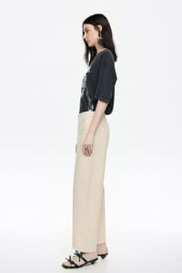 STRAIGHT CROPPED - Ivory denim ankle-length jeans