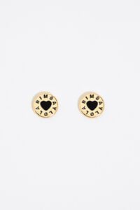 Black heart logo earrings