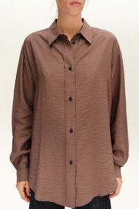 Washed brown straight shirt