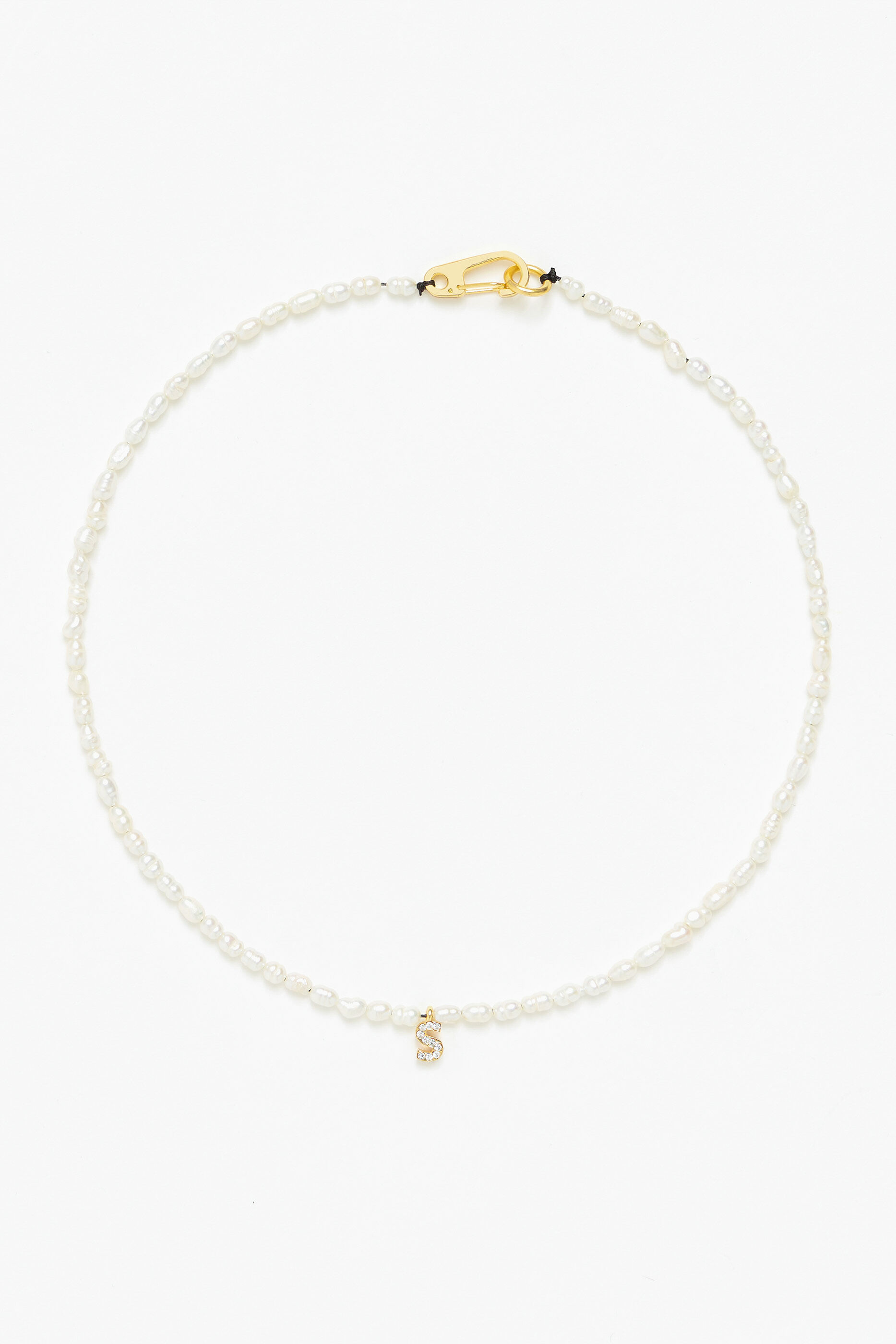 Letter S pearl necklace