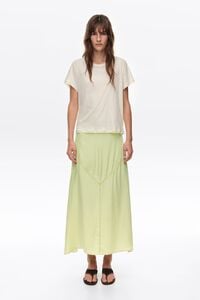 Lime lace A-line skirt