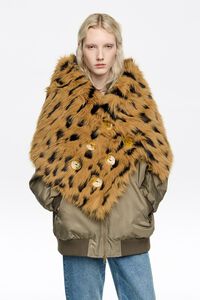 Brown fur collar