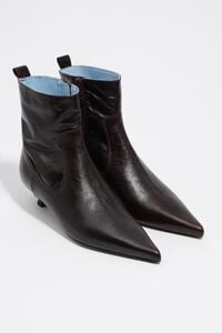 Dark brown leather ankle boot