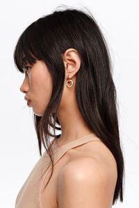 Ivory double hoop logo earrings