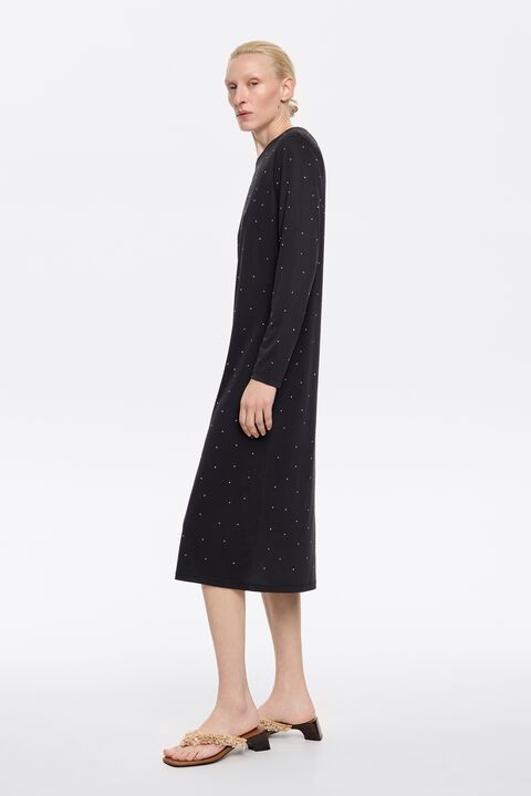 Vestido fluido brillos antracita Vestido fluido brillos antracita