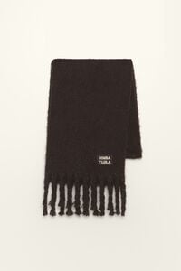 Brown lurex knit scarf