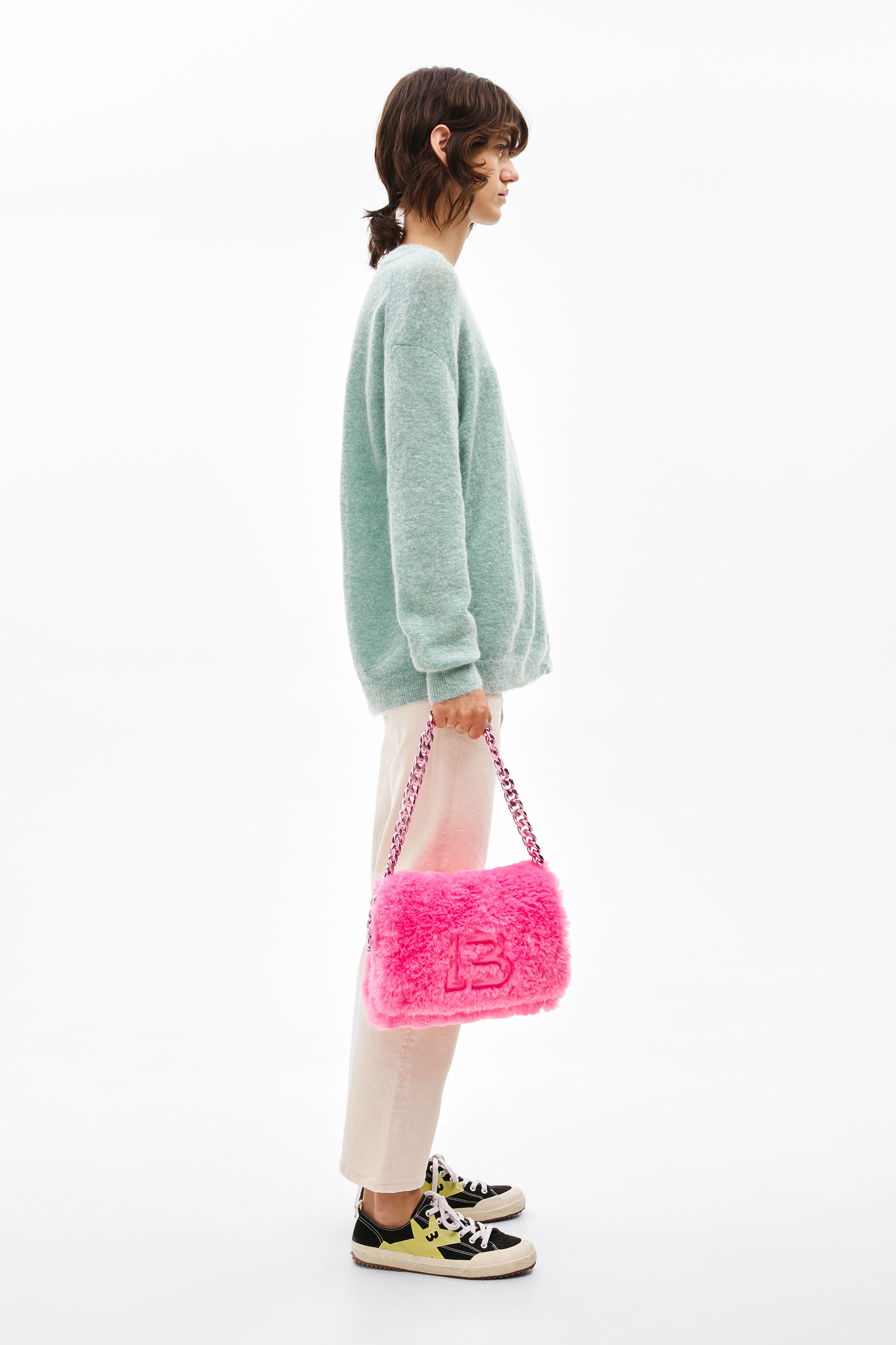 pink fur bag