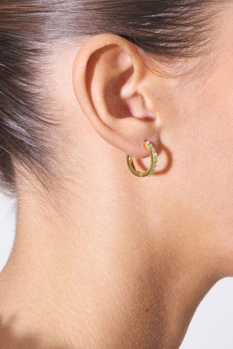 Pendientes aro cristales multicolores