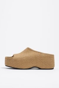 Natural raffia platform sandal