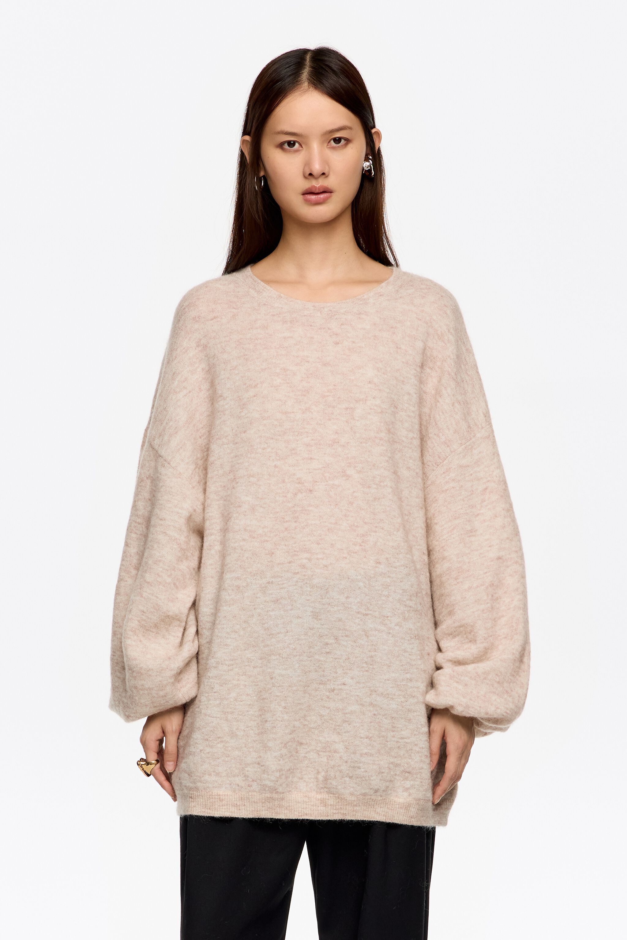 maco♡♡♡ Long sand mohair sweater