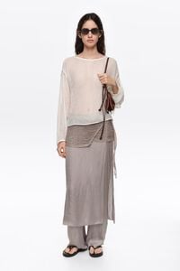 Silver fluid skort