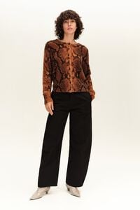 Caramel straight fur Snake cardigan