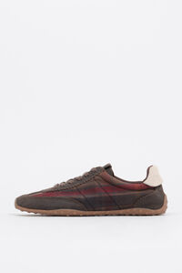 13 29 sneaker in suede and checked fabric
