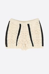 Short punto bicolor marfil