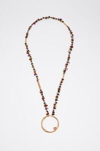 Collar piedras dorado mate