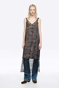 Blue Ikatmix lace double-layer strappy dress