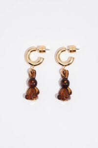 Amber rabbit hoop earrings