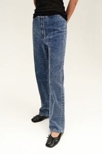 STRAIGHT CROPPED - Pantal&oacute;n terciopelo tobillero azul claro