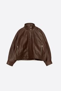 Brown leather jacket