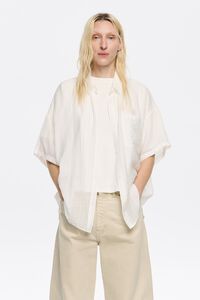 Camisa oversize rayas blanca