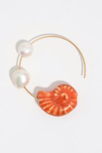 Arracades en c&egrave;rcol de perles i cargol cer&agrave;mic