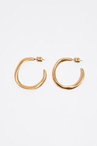 Pendientes aro irregular dorado mate