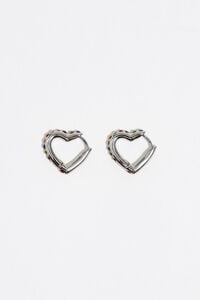 Pendientes de aro corazón cristales multicolores plateados