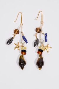 Amber starfish and seashell earrings