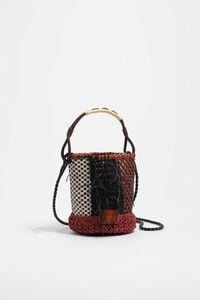 Bolso de hombro trenzado piel rojo