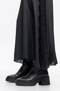 Black leather zip ankle boot